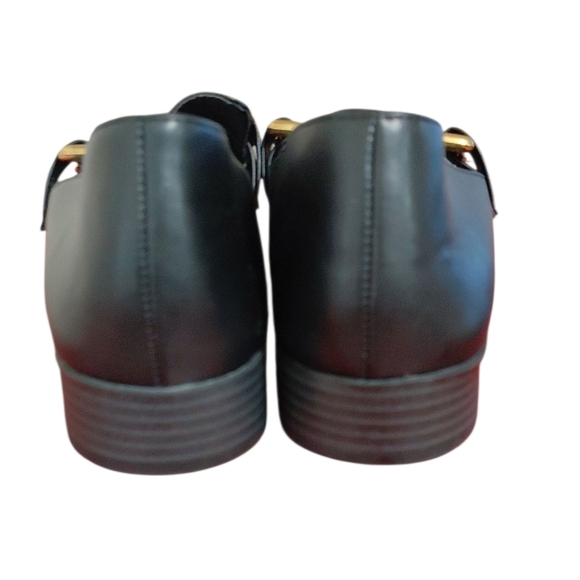 MIA Black Horse Bit Loafer Wonen's Black Square Toe Flat Size 9.58 - Picture 5 of 10